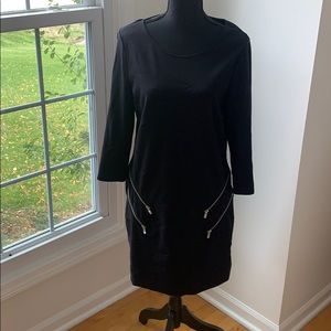 Women’s black mid length, 3/4 sleeve dress